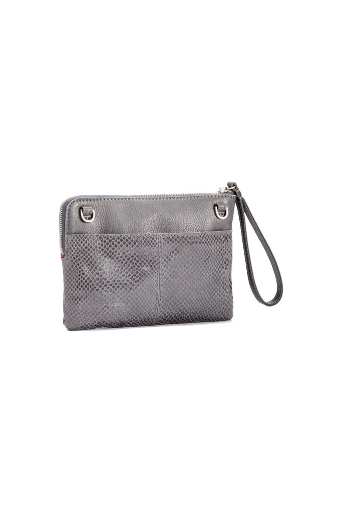 Hammitt Nash Small Clutch Crossbody Bag 14697  | Skyline Snake/Brushed Silver