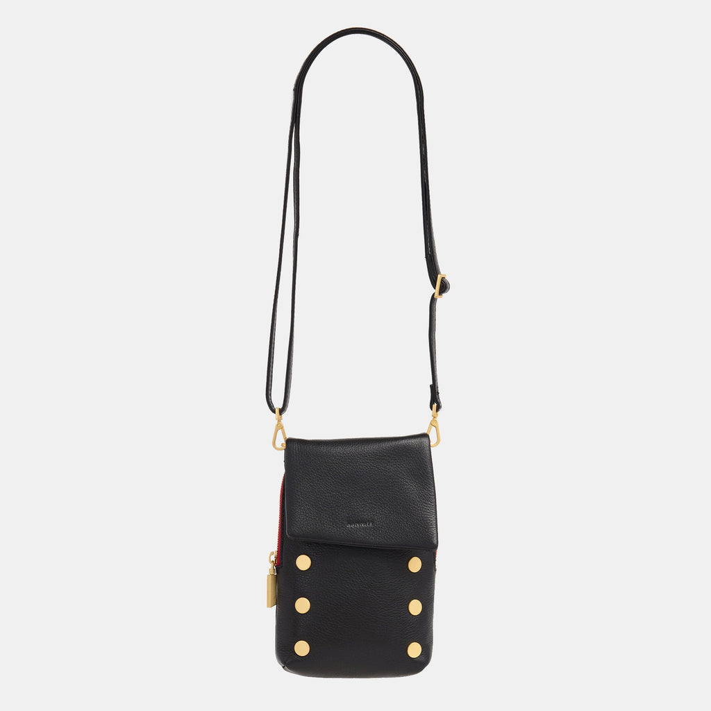 Hammitt VIP Mobile Crossbody Bag  | Black Brushed Gold Red Zip