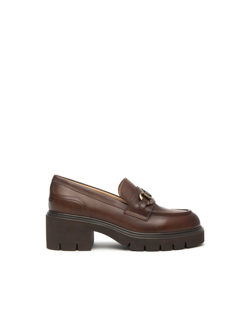NeroGiardini Platform Leather Loafers I513981D | Brown (412)