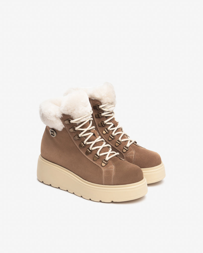 NeroGiardini Platform Hiker Boots I514906D | Chestnut (442)