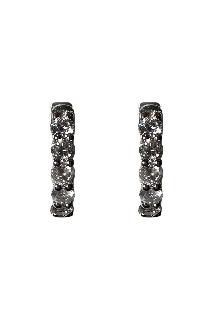 FC Creations Earrings 14K Gold Diamond Huggies TW 1.10 Carat. | White Gold