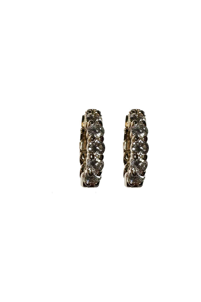 FC Creations Earrings 14K Gold Diamond Huggies TW 1.10 Carat | Yellow Gold