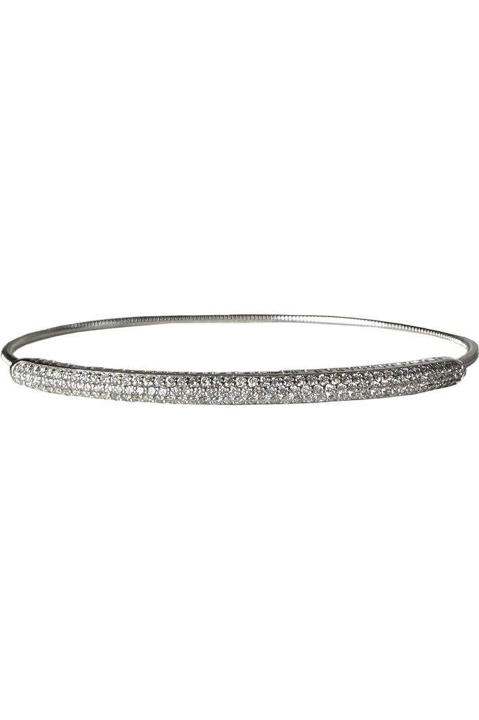 FC Creations Bracelet 14K Gold Flexible Expandable Diamond Bangle TW 0.90 Ct. | White Gold