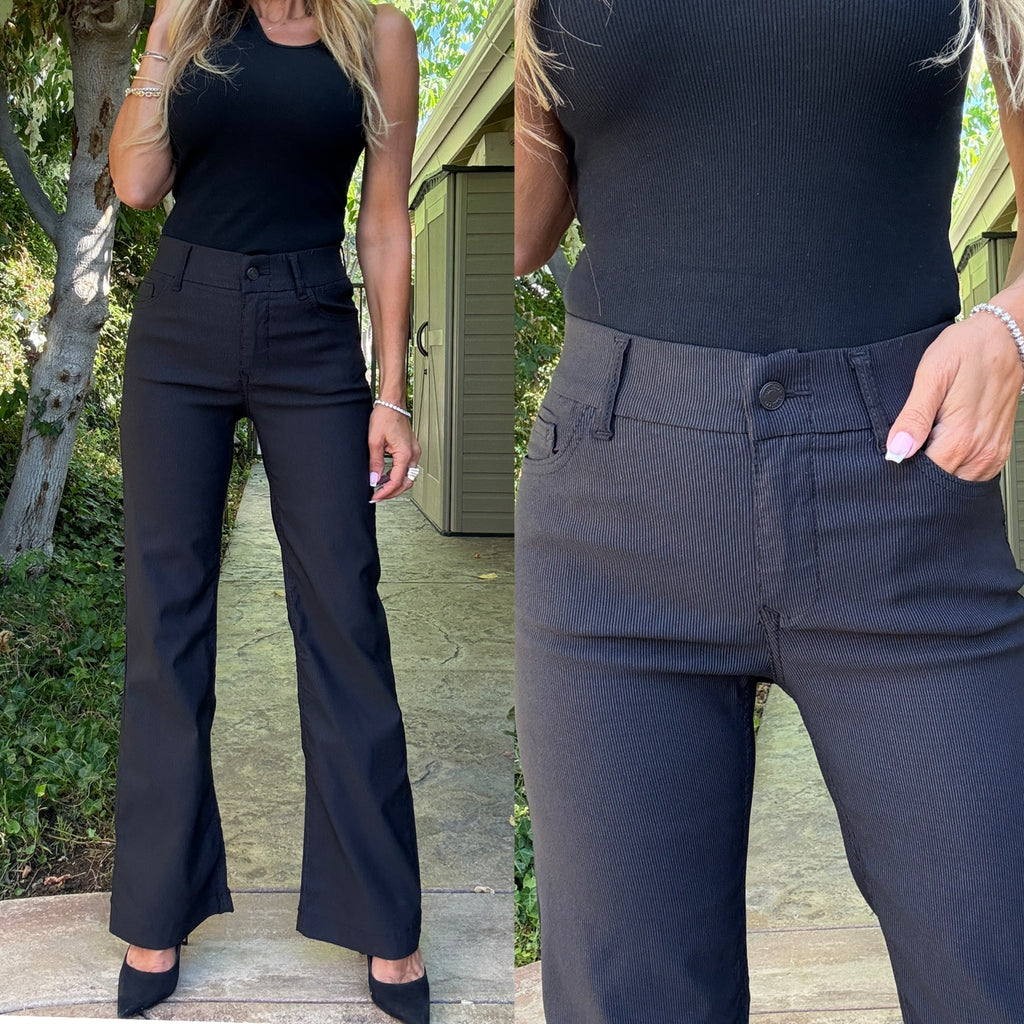 Bevy Flog Amy Flare Pants | Black Stripe