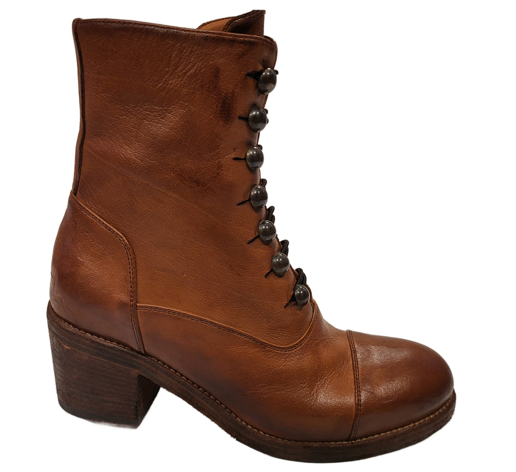 Jo Ghost Jackie Button Up Ankle Boot 5291 | Cognac