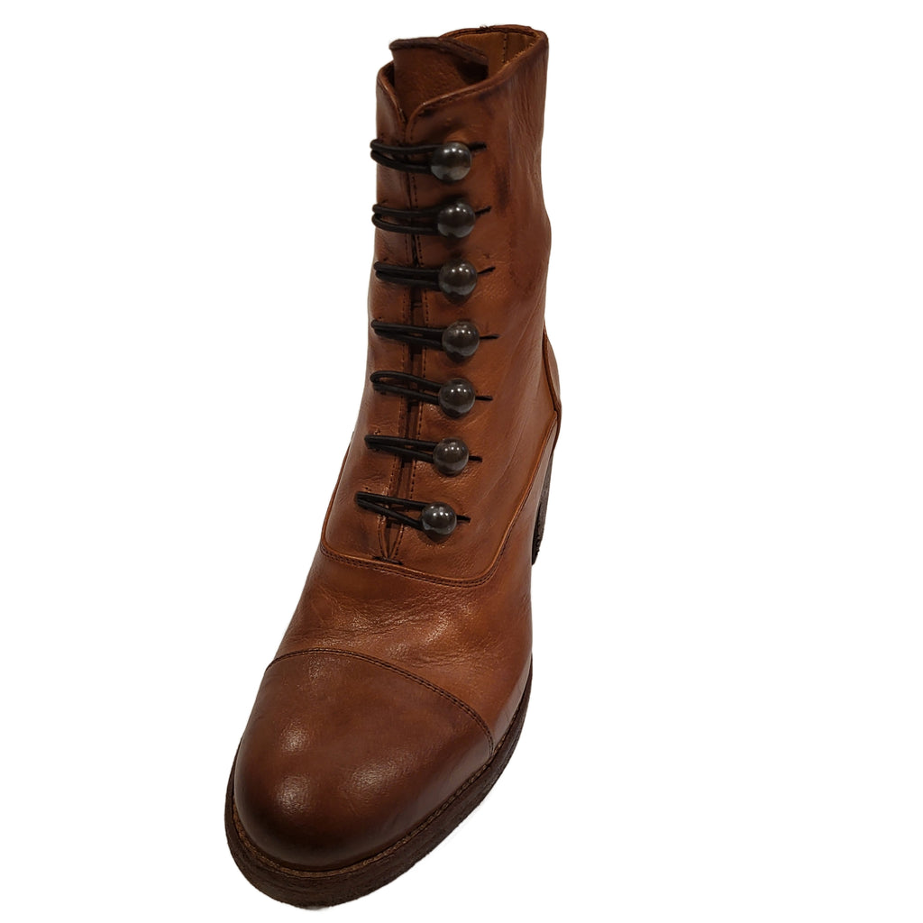 Jo Ghost Jackie Button Up Ankle Boot 5291 | Cognac