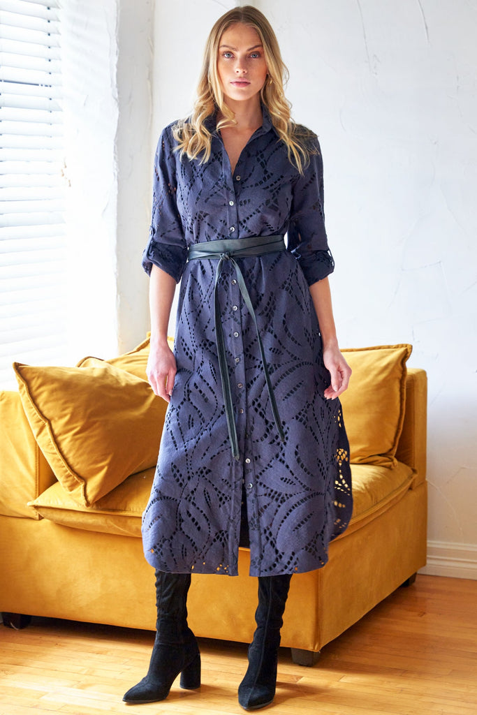 Finley Shirt Alex Long Chunky Lace Shirt Dress 3738095L | Navy