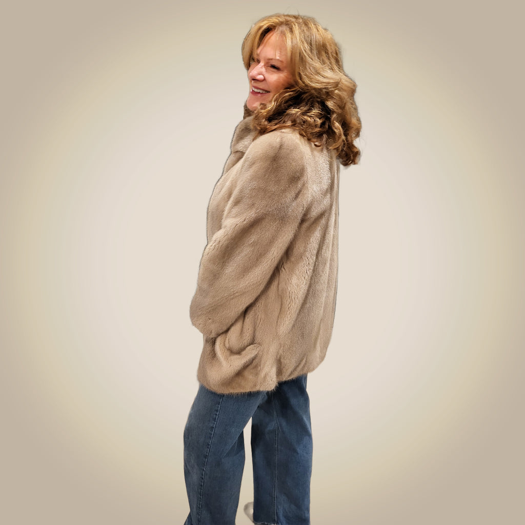 Linda Richards 30" Danish Mink Jacket MK-908 | Taupe