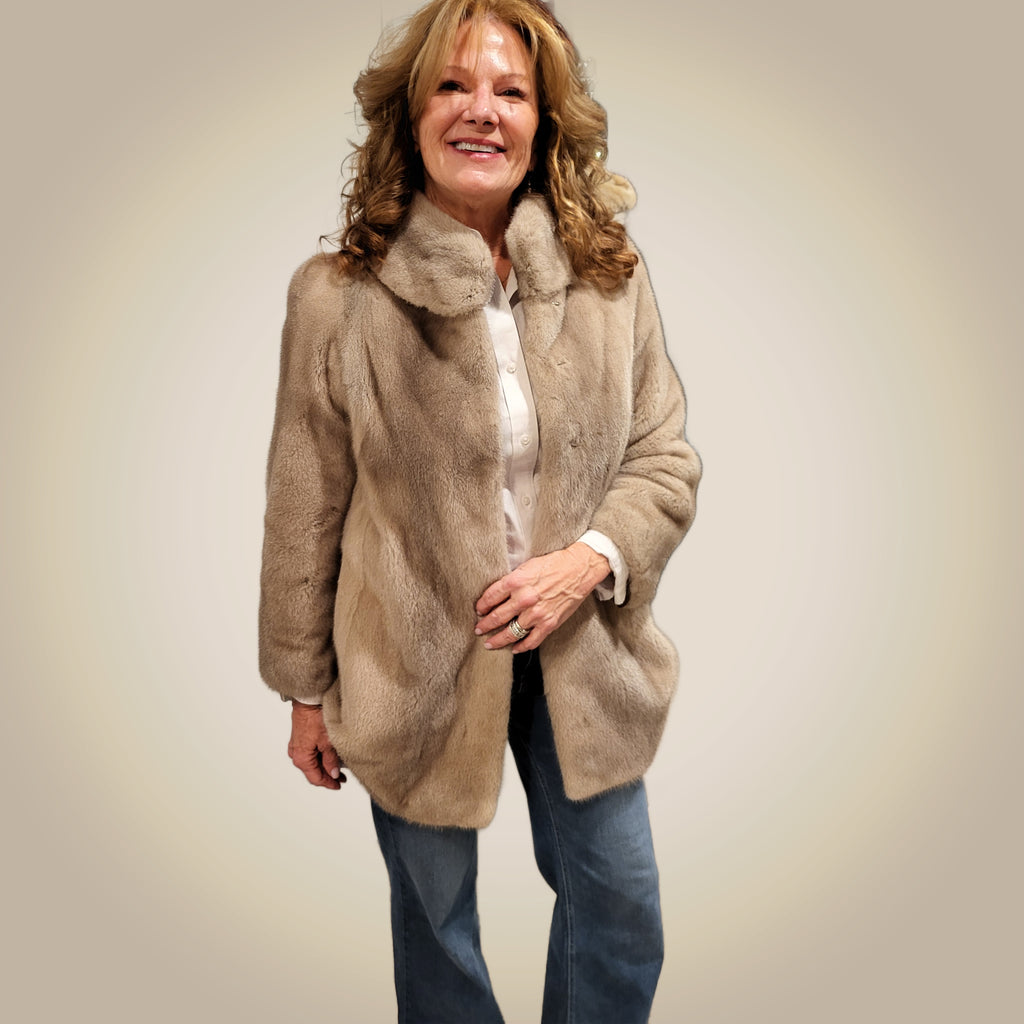 Linda Richards 30" Danish Mink Jacket MK-908 | Taupe