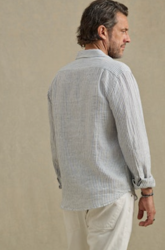 Velvet by Graham & Spencer Caruso Linen Men Shirt - White Velvet by Graham & Spencer Caruso Linen Men Shirt - White