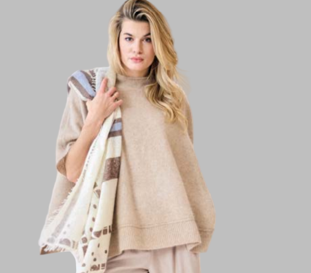 Henry Christ Brushed Cashmere Poncho BC520L | Sicily