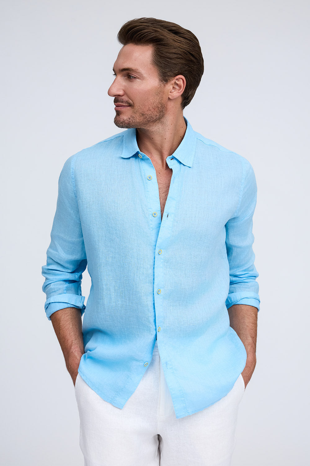 LE Wide×Standard Regular Collar Shirt Shirts | Men's Woven Collar Button Front Long & Short Sleeve