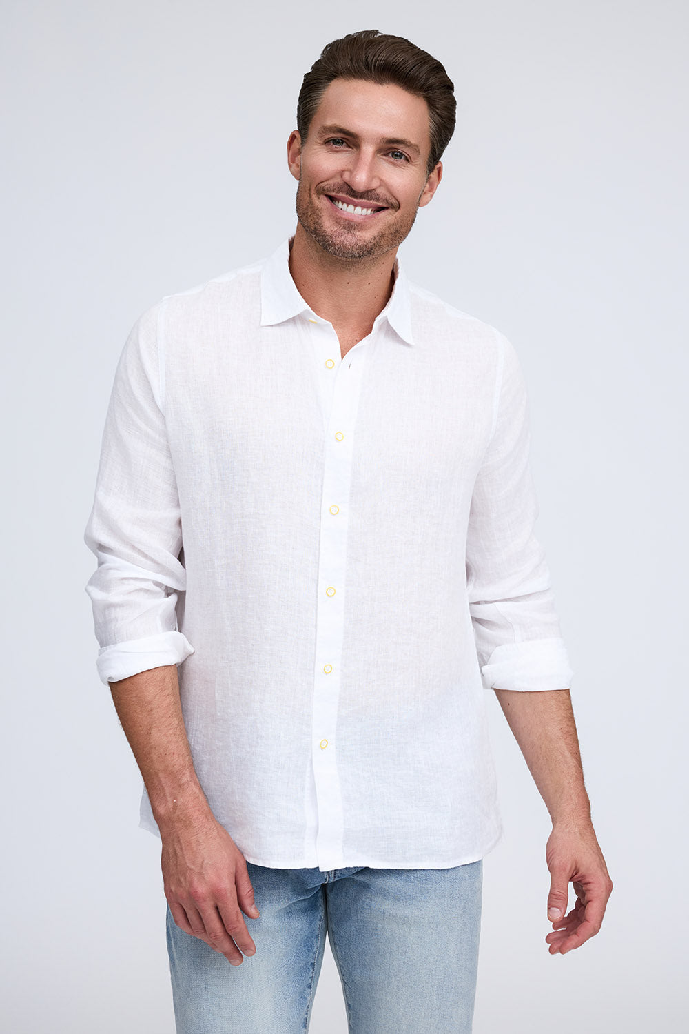 Shirts | Men's Woven Collar Button Front Long & Short Sleeve