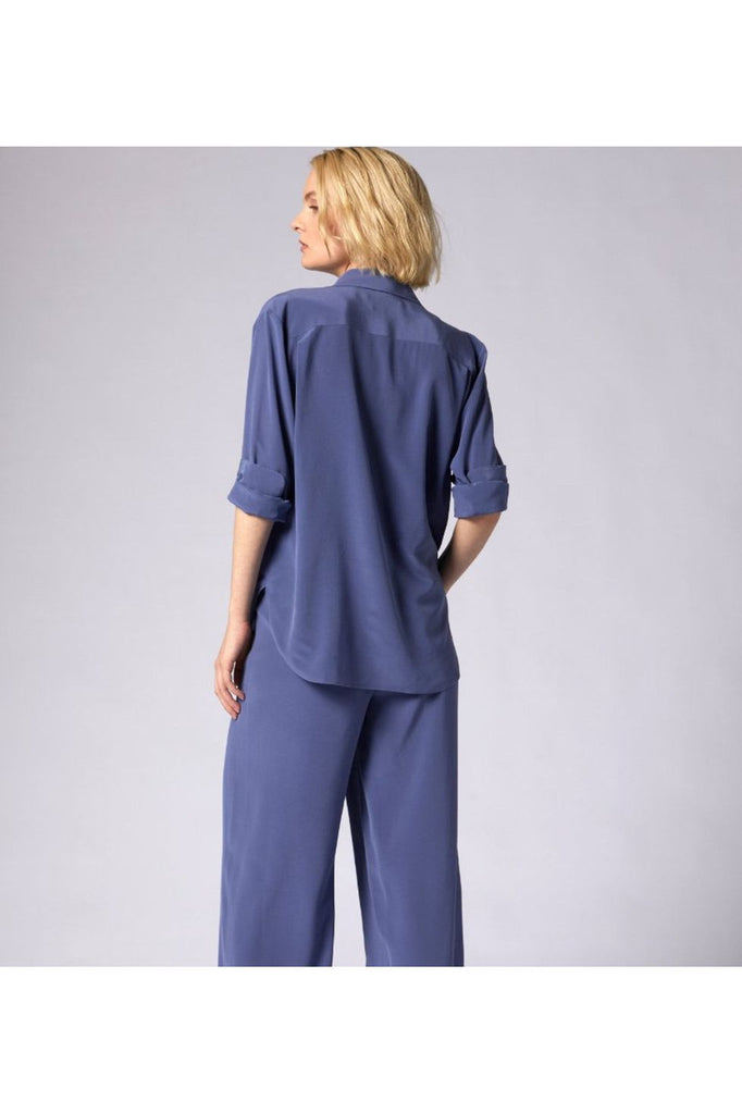 Equipment Quinne Silk Shirt T4977FQ23 | Blue Indigo