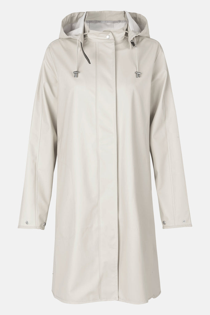 Ilse Jacobsen Hornbæk Rain 71 Hooded Rubberized Coat | Milk Creme 121