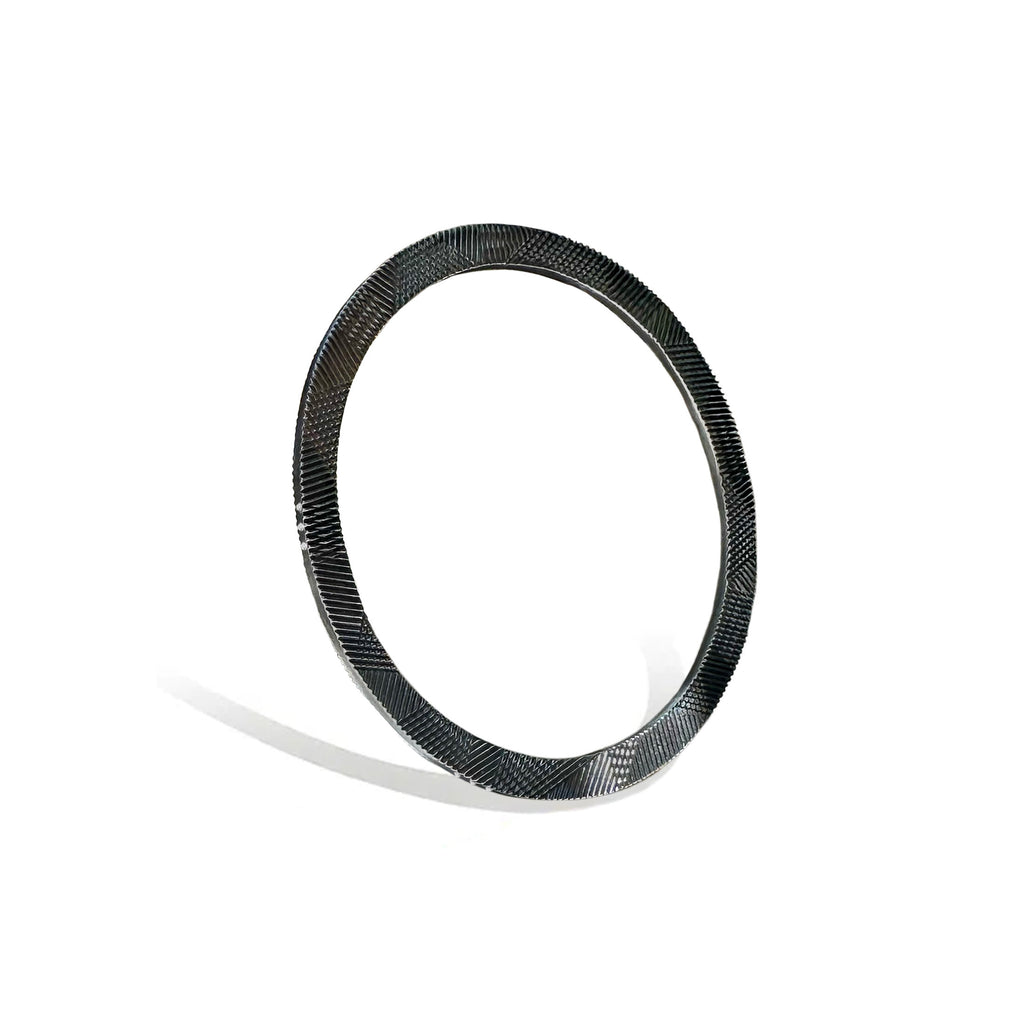 SUNLIT Fine Jewelry Diamond Blast Bangle Bracelet BRC104 | Blackened Silver