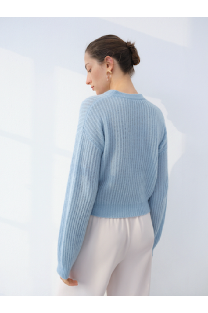 W. Cashmere YLYRA Crew Neck Pullover | Baby Blue