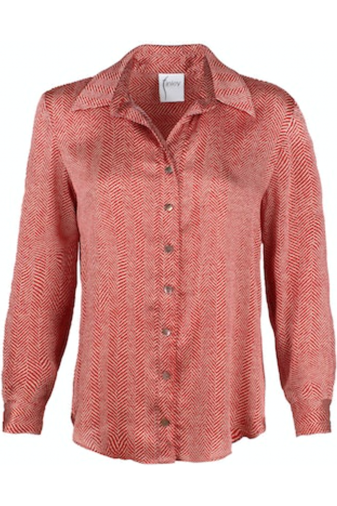 Finley Shirts Mini Monica Shirt Brick Herringbone 2417083H | Red/Cream 644