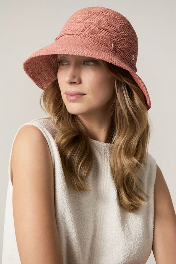 Helen Kaminski Provence 8 Raffia Crochet Hat HS-6505.00.9076 | Pomelo | Rollable Packable Hat