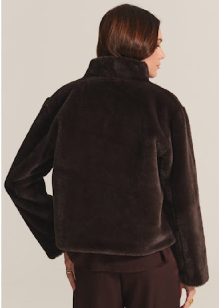 Velvet by Graham & Spencer Sheena 06 Faux Fur Jacket | Espresso