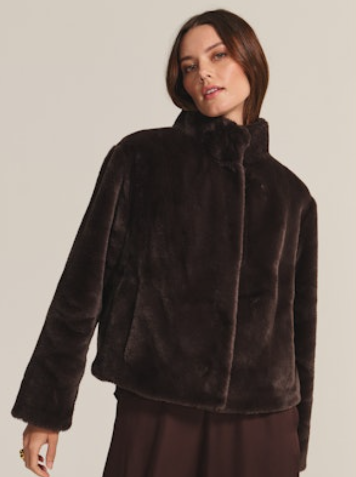 Velvet by Graham & Spencer Sheena 06 Faux Fur Jacket | Espresso