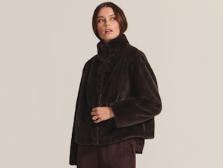 Velvet by Graham & Spencer Sheena 06 Faux Fur Jacket | Espresso