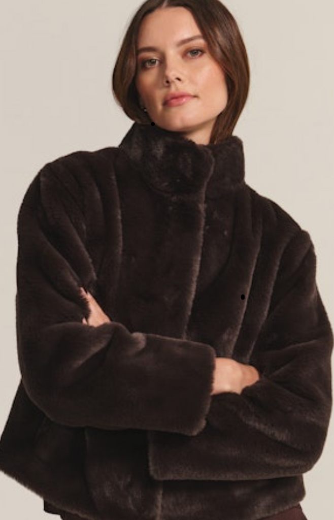 Velvet by Graham & Spencer Sheena 06 Faux Fur Jacket | Espresso