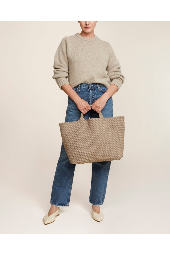 NAGHEDI St. Barth's Large Solid Woven Tote Bag SN0108 | Cashmere
