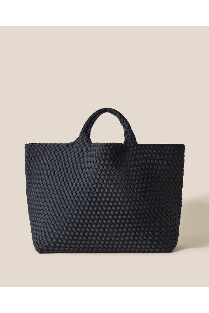NAGHEDI St. Barth's Large Solid Woven Tote Bag SN0108 | Onyx
