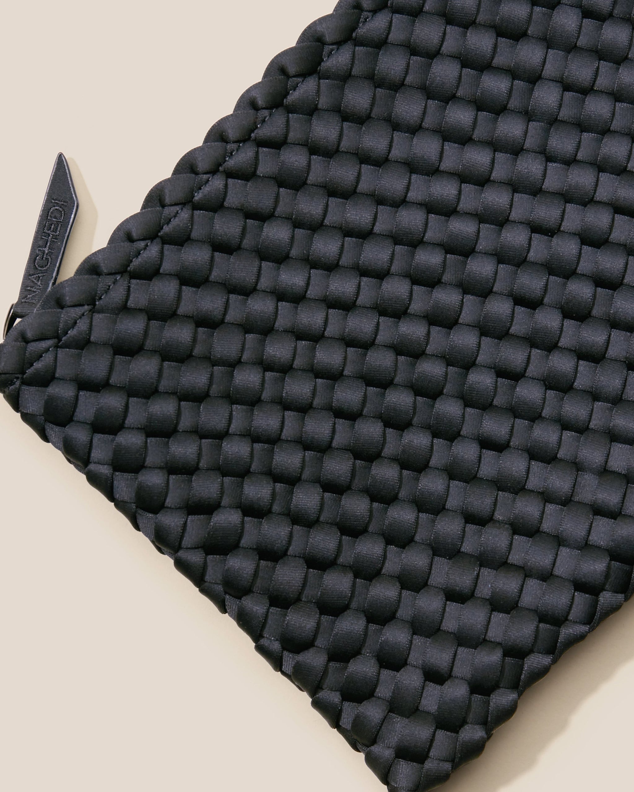 NAGHEDI St. Barth's Large Solid Woven Tote Bag SN03014LD | Onyx