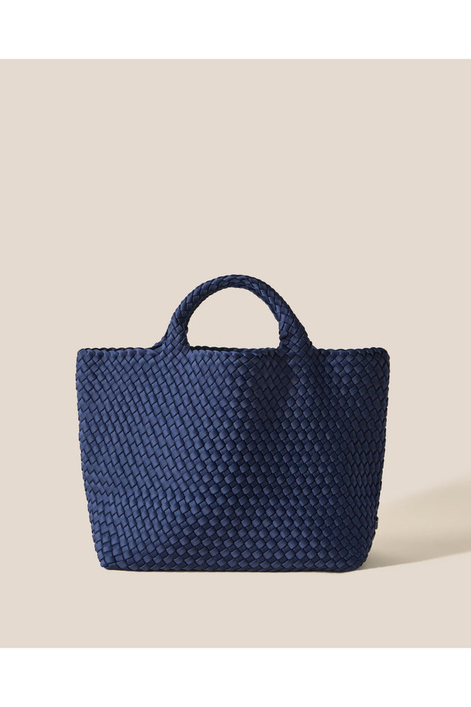 NAGHEDI St. Barth's Medium Solid Woven Tote SN0107 | Ink Blue