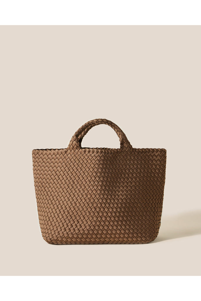 NAGHEDI St. Barth's Medium Solid Woven Tote SN0107 | Mink