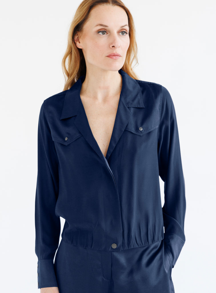 go by Go Silk Go Hepburn Shacket T1866 | Ink