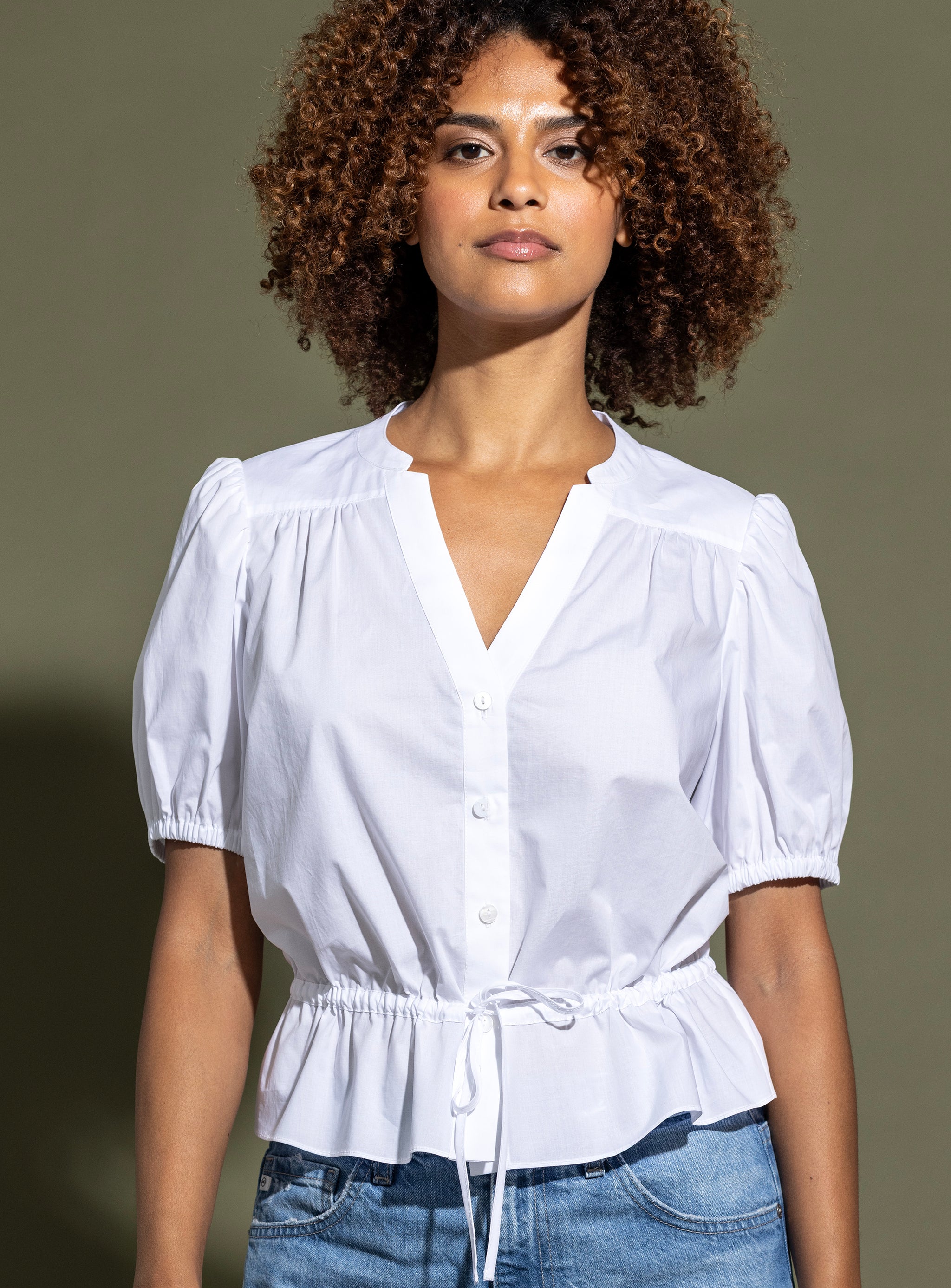 新品未着用　yo BIOTOP cupro gather puff blouse go by Go Silk Go Drawing Room Top T2026 | White – Robertson Madison