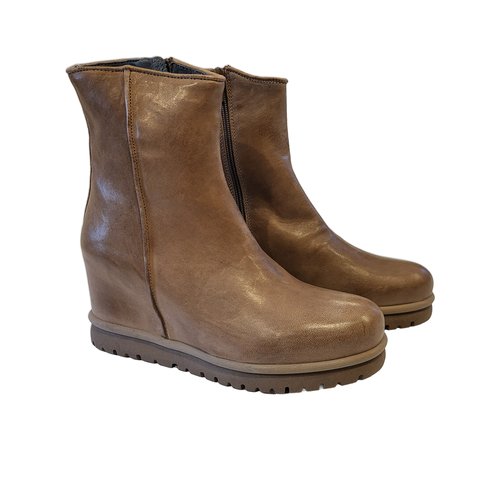 Patrizia Bonfanti TARA Leather Wedge Ankle Boots | Taupe