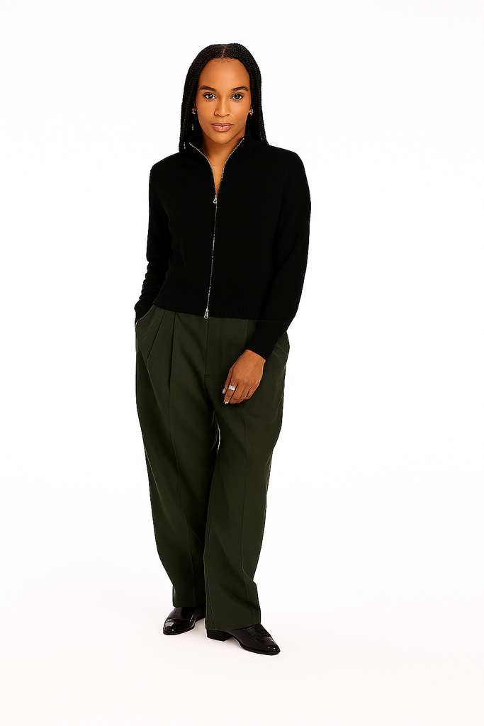 Robertson Madison 100% Cashmere Toto Zip Jacket CR24-C-021 | Black