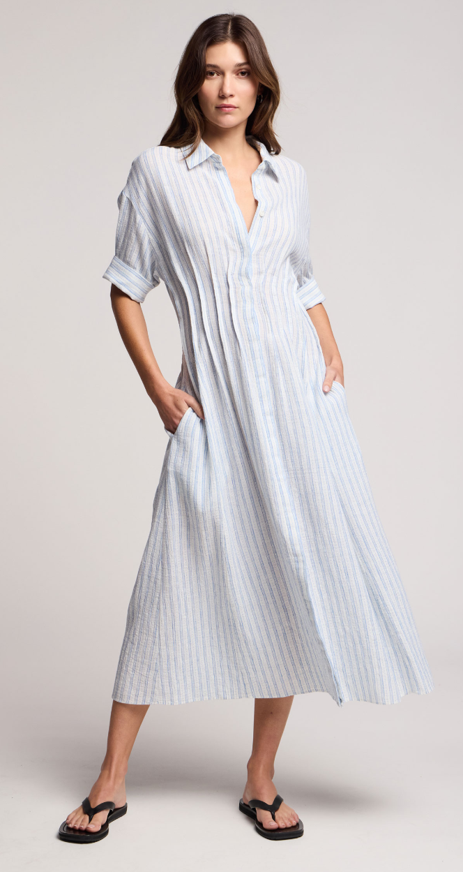 Women's Saron Dress White/blue Small