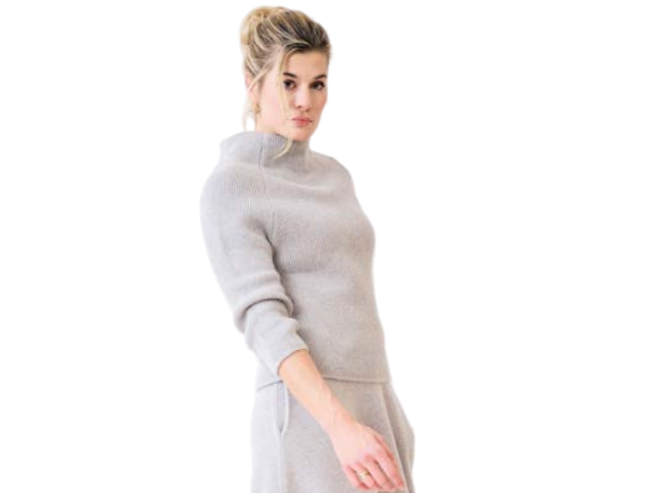 Henry Christ Merino Wool Mock Neck Sweater W43L | Marble