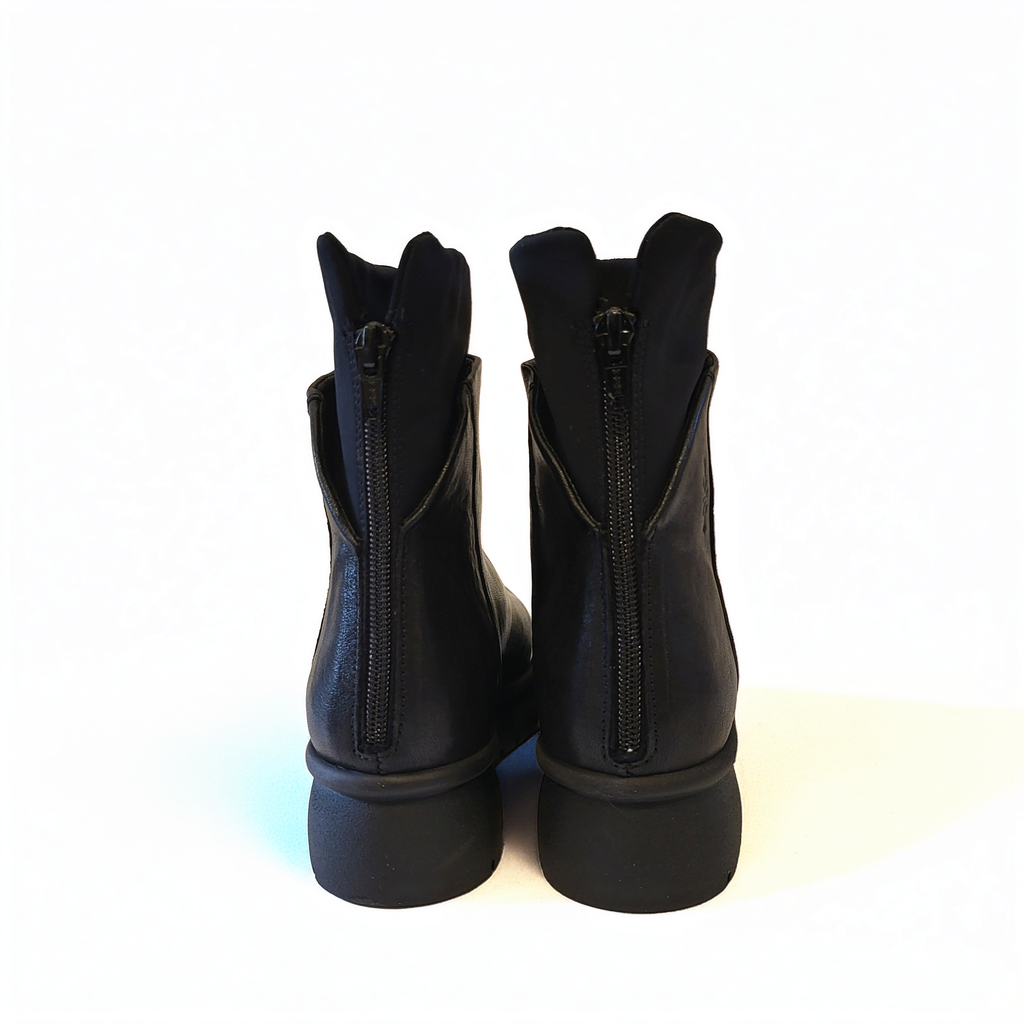 Patrizia Bonfanti YAYA Leather & Scuba Ankle Boots | Black/Black