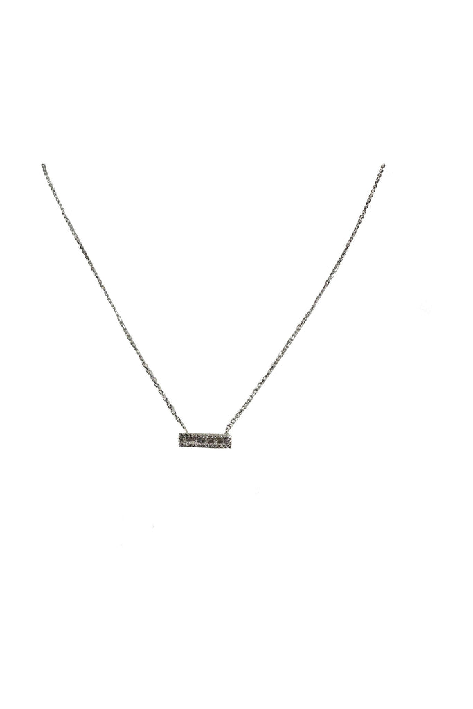 FC Creations Necklace 14K Diamond Bar Necklace | White Gold .04 Carats
