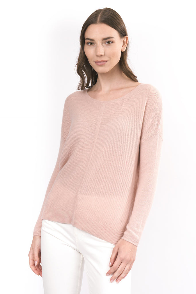 Robertson Madison 100% Cashmere Easy Fit Sweater CC-221 | Dusty Pink