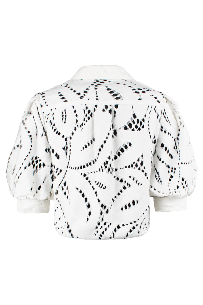 Finley Shirts Bomba Chunky Lace Shirt 3761095L | Ivory Lined with Black Poplin