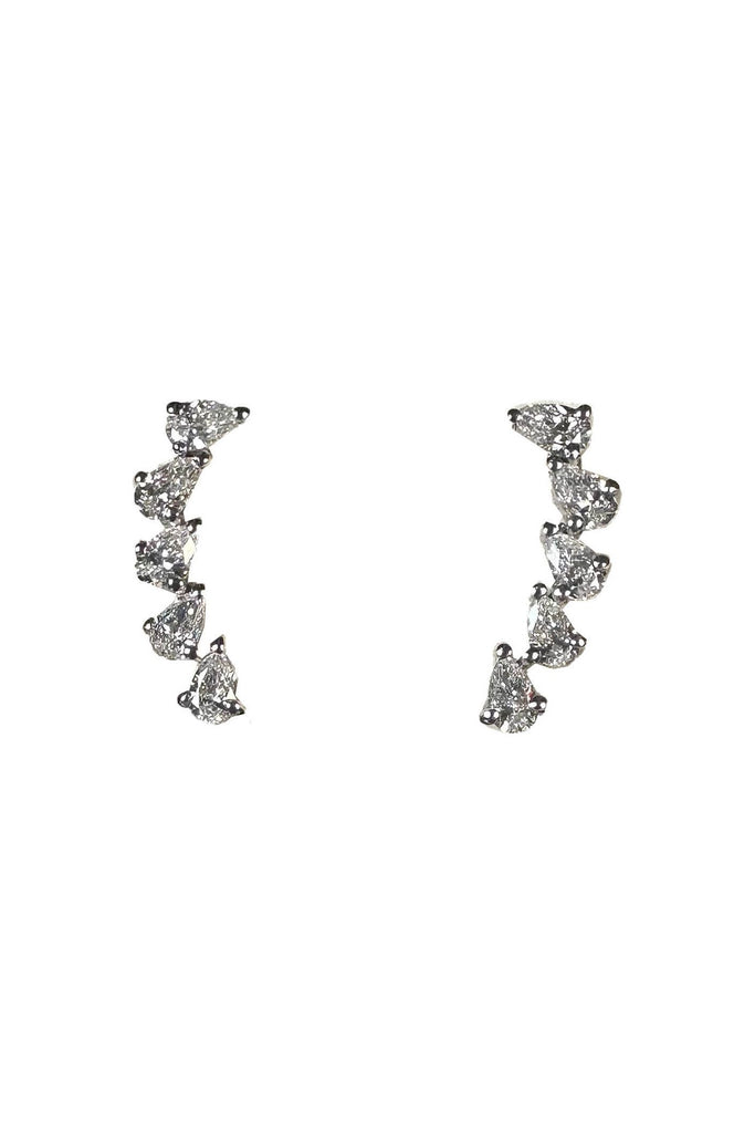 FC Creations Earrings 14K Gold Diamond Ear Crawlers | White Gold  0.40 Carats