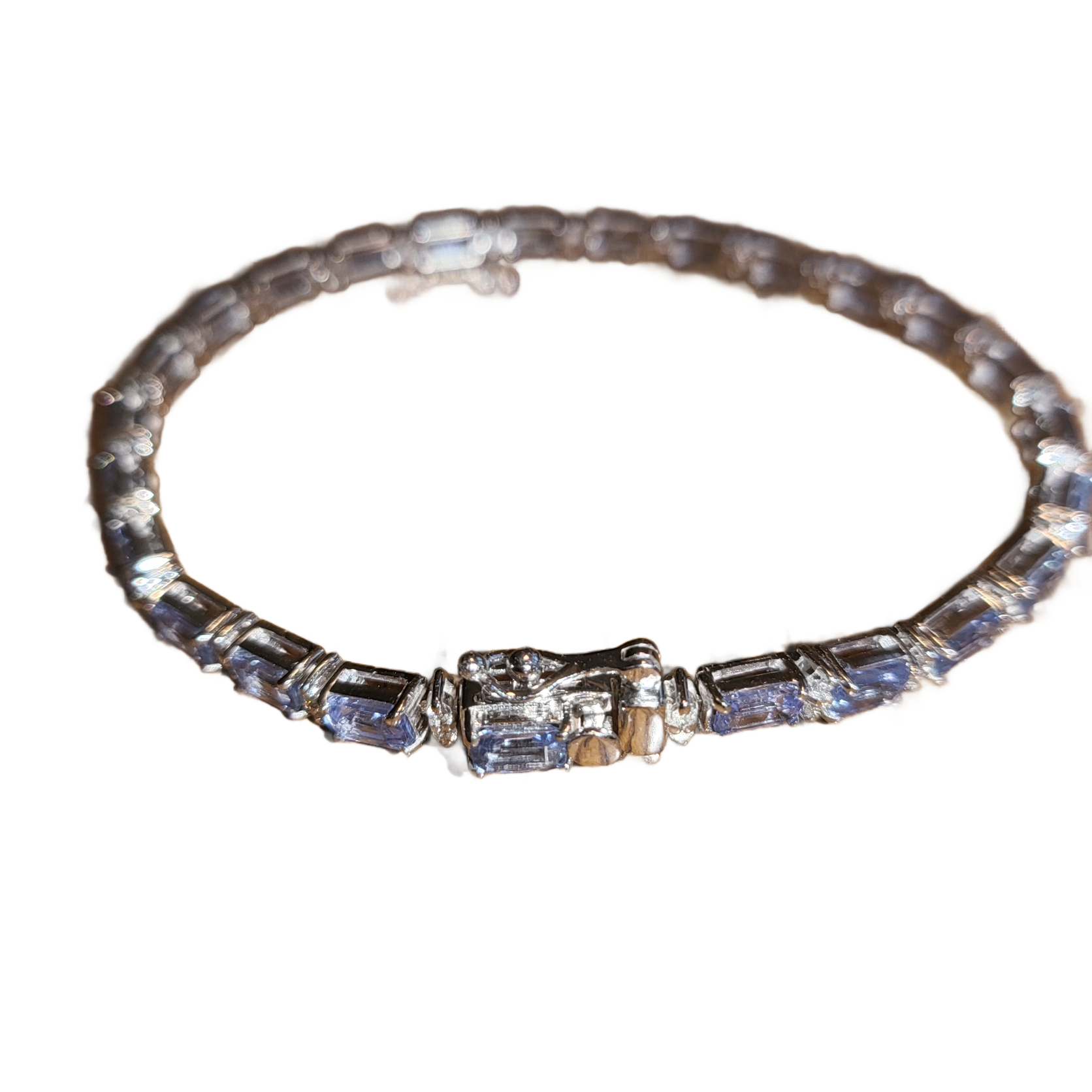 FC Bracelet 14K Gold Diamond Sapphire Tennis Bracelet | White Gold CTTW  Diamond 0.45 Carat CTTW Sapphire 8.70 Carat