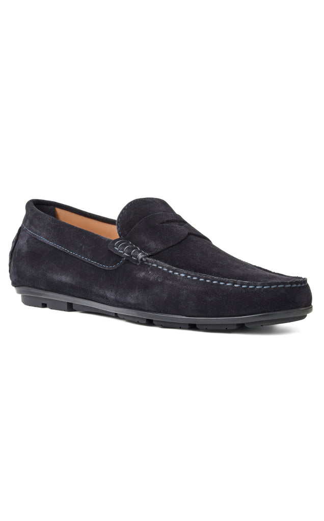 Aquatalia Men's Enzo Suede Driving Moc | Navy