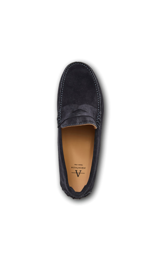Aquatalia Men's Enzo Suede Driving Moc | Navy