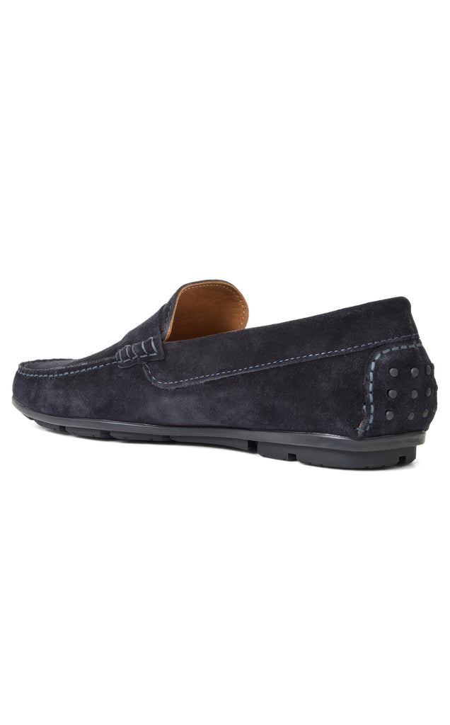 Aquatalia Men's Enzo Suede Driving Moc | Navy