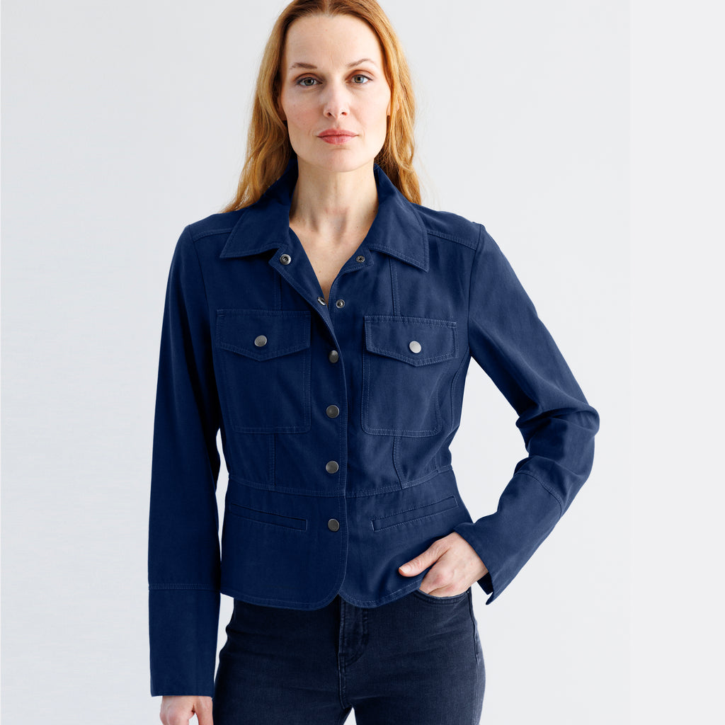 go by Go Silk Go Military Jacket J389  | Ink