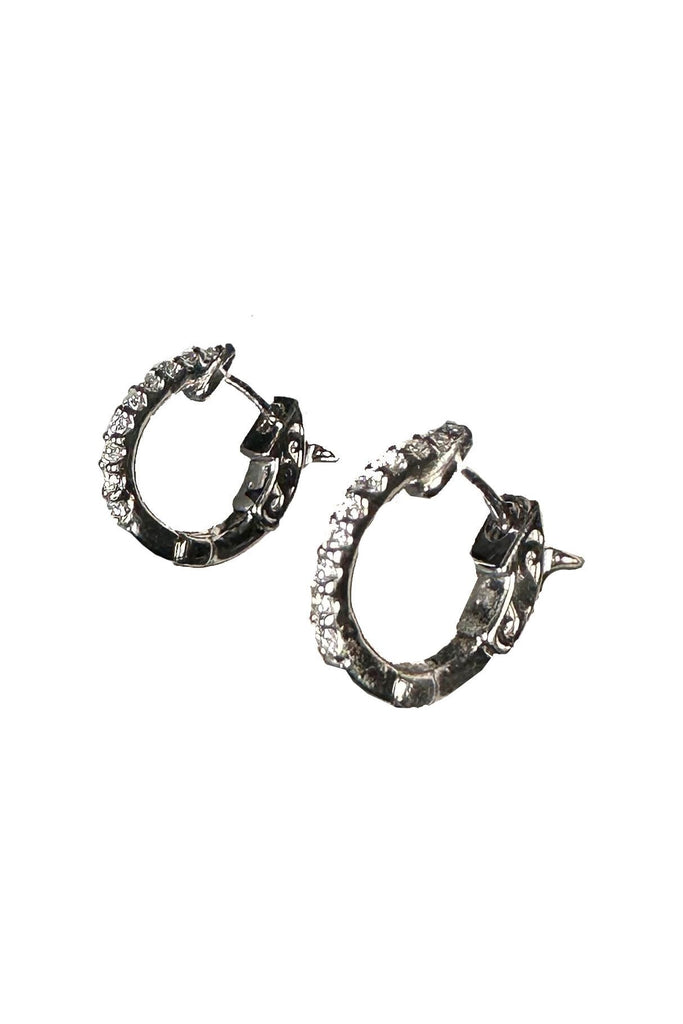 FC Creations Earrings 14K Gold Diamond Huggies | White Gold .55 Carats