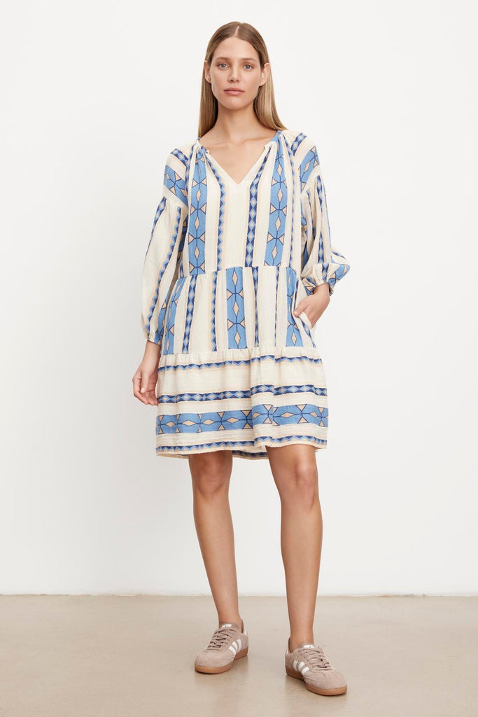 Velvet by Graham & Spencer Kally 06 Jacquard Dress | Blue